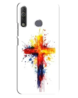Чохол для TECNO Camon 12 Air CC6 з картинкою «Акварельний хрест»