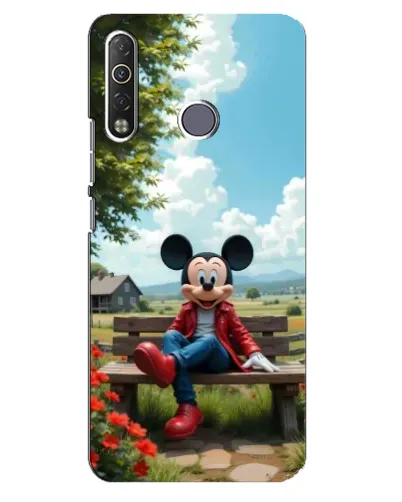 Чехол для TECNO Camon 12 Air CC6 с картинкой «Микки на скамейке» Чехол для TECNO Camon 12 Air CC6 с картинкой «Микки на скамейке»