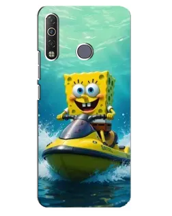 Чехол для TECNO Camon 12 Air CC6 с картинкой «Спанч Боб на гидроцикле» Чехол для TECNO Camon 12 Air CC6 с картинкой «Спанч Боб на гидроцикле»
