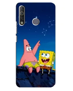 Чехол для TECNO Camon 12 Air CC6 с картинкой «Губка Боб и Патрик ночью»