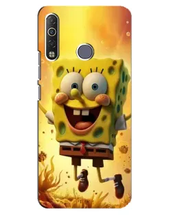 Чехол для TECNO Camon 12 Air CC6 с картинкой «Губка Боб прыгает»