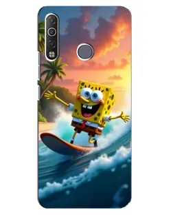Чехол для TECNO Camon 12 Air CC6 с картинкой «Губка Боб серфингист»