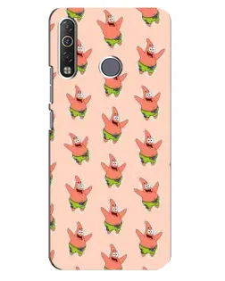 Чехол для TECNO Camon 12 Air CC6 с картинкой «Патрик Стар паттерн»