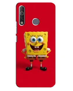 Чехол для TECNO Camon 12 Air CC6 с картинкой «Спанч Боб на красном»