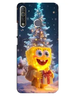 Чехол для TECNO Camon 12 Air CC6 с картинкой «Рождественский Спанч Боб»