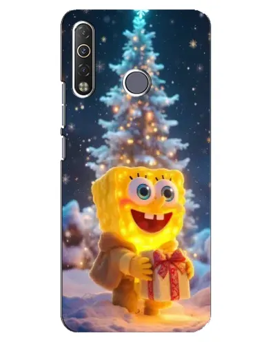 Чехол для TECNO Camon 12 Air CC6 с картинкой «Рождественский Спанч Боб»