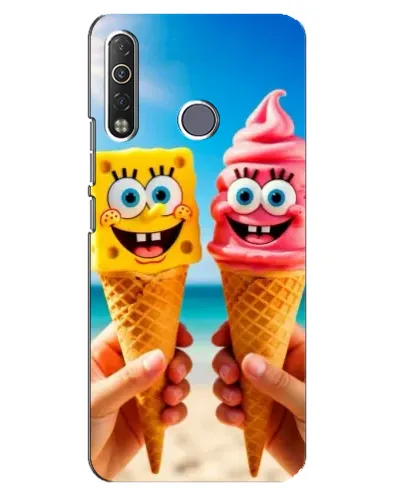 Чехол для TECNO Camon 12 Air CC6 с картинкой «Спанч Боб мороженое»