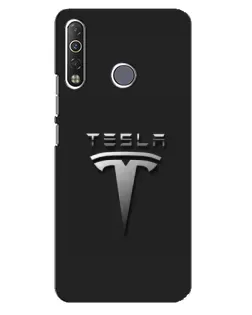 Чохол для TECNO Camon 12 Air CC6 з картинкою «Сталевий логотип Tesla»
