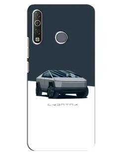 Чохол для TECNO Camon 12 Air CC6 з картинкою «Сріблястий Cybertruck Tesla»