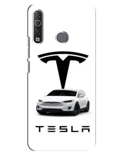 Чохол для TECNO Camon 12 Air CC6 з картинкою «Tesla White Style»