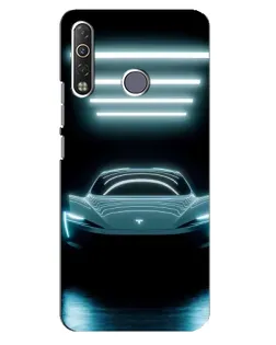 Чохол для TECNO Camon 12 Air CC6 з картинкою «Tesla в неоні»