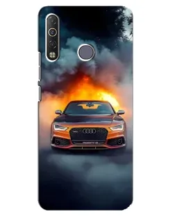 Чехол для TECNO Camon 12 Air CC6 с картинкой «Audi в огненном дыму»