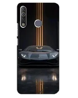 Чохол для TECNO Camon 12 Air CC6 з картинкою «Lamborghini золоті лінії»