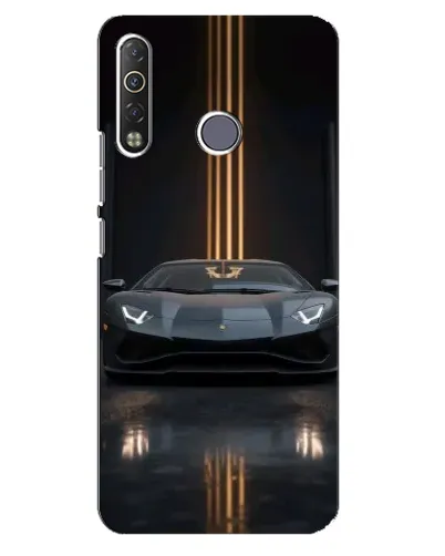 Чохол для TECNO Camon 12 Air CC6 з картинкою «Lamborghini золоті лінії»