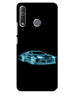 Чохол для TECNO Camon 12 Air CC6 з картинкою «Неоновий контур Lamborghini»