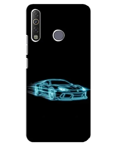 Чохол для TECNO Camon 12 Air CC6 з картинкою «Неоновий контур Lamborghini»