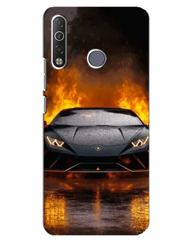 Чохол для TECNO Camon 12 Air CC6 з картинкою «Lamborghini у вогні»