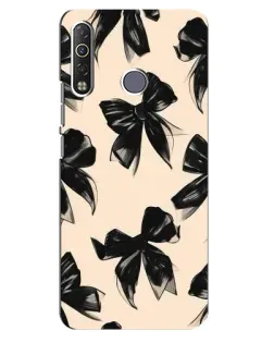 Чехол для TECNO Camon 12 Air CC6 с картинкой «Паттерн черные банты»