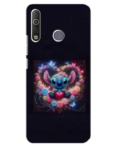 Чохол для TECNO Camon 12 Air CC6 з картинкою «Stitch у квітах»