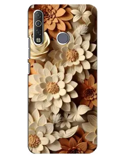 Чехол для TECNO Camon 12 Air CC6 с картинкой «Бежевый флористический декор» Чехол для TECNO Camon 12 Air CC6 с картинкой «Бежевый флористический декор»