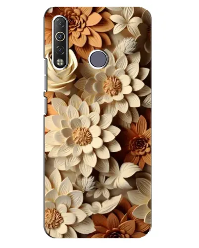 Чехол для TECNO Camon 12 Air CC6 с картинкой «Бежевый флористический декор» Чехол для TECNO Camon 12 Air CC6 с картинкой «Бежевый флористический декор»