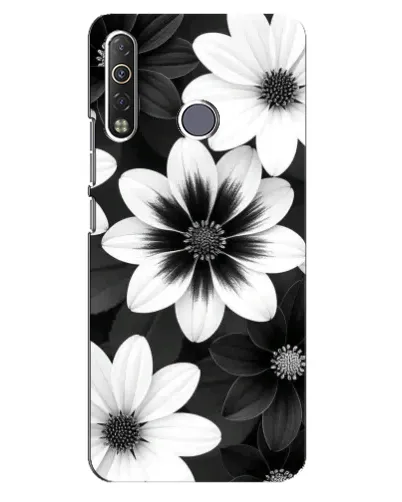 Чехол для TECNO Camon 12 Air CC6 с картинкой «Монохромные астры» Чехол для TECNO Camon 12 Air CC6 с картинкой «Монохромные астры»