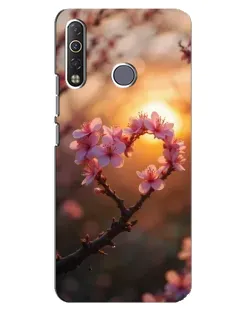Чехол для TECNO Camon 12 Air CC6 с картинкой «Розовый цвет сердце на фоне заката» Чехол для TECNO Camon 12 Air CC6 с картинкой «Розовый цвет сердце на фоне заката»