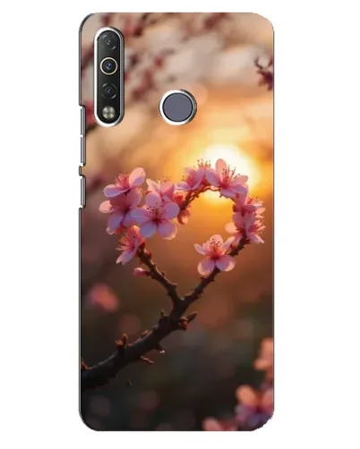 Чехол для TECNO Camon 12 Air CC6 с картинкой «Розовый цвет сердце на фоне заката» Чехол для TECNO Camon 12 Air CC6 с картинкой «Розовый цвет сердце на фоне заката»