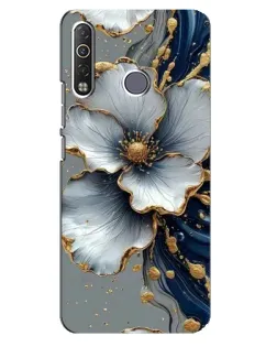 Чехол для TECNO Camon 12 Air CC6 с картинкой «Белый цветок и золотой флюид» Чехол для TECNO Camon 12 Air CC6 с картинкой «Белый цветок и золотой флюид»