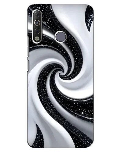 Чохол для TECNO Camon 12 Air CC6 з картинкою «Чорно-біла спіраль»