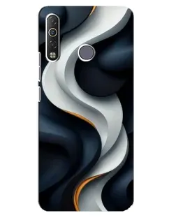 Чохол для TECNO Camon 12 Air CC6 з картинкою «Об'ємні чорно-білі стрічки»