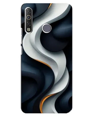 Чохол для TECNO Camon 12 Air CC6 з картинкою «Об'ємні чорно-білі стрічки»