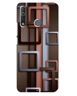 Чохол для TECNO Camon 12 Air CC6 з картинкою «Коричневі об'ємні квадрати»