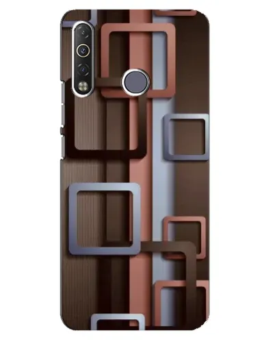 Чохол для TECNO Camon 12 Air CC6 з картинкою «Коричневі об'ємні квадрати»