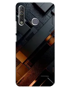 Чохол для TECNO Camon 12 Air CC6 з картинкою «Чорні геометричні блоки»