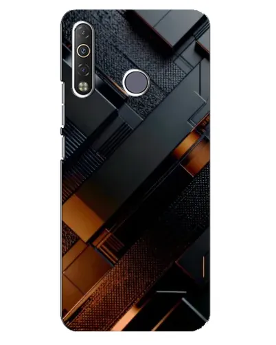 Чохол для TECNO Camon 12 Air CC6 з картинкою «Чорні геометричні блоки»