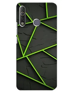 Чохол для TECNO Camon 12 Air CC6 з картинкою «Зелені геометричні лінії»