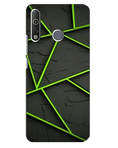Чохол для TECNO Camon 12 Air CC6 з картинкою «Зелені геометричні лінії»
