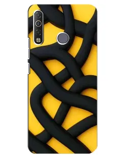 Чохол для TECNO Camon 12 Air CC6 з картинкою «Чорне жовте переплетення»