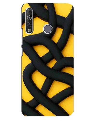 Чохол для TECNO Camon 12 Air CC6 з картинкою «Чорне жовте переплетення»