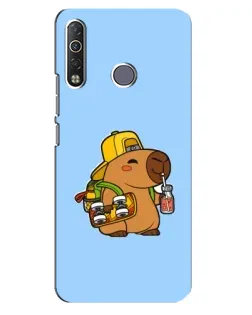 Чехол для TECNO Camon 12 Air CC6 с картинкой «Капибара на скейте»