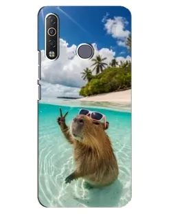 Чехол для TECNO Camon 12 Air CC6 с картинкой «Капибара на море»