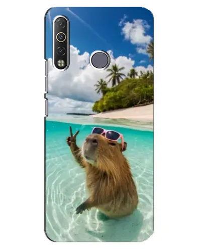 Чехол для TECNO Camon 12 Air CC6 с картинкой «Капибара на море»