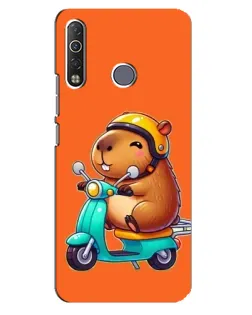 Чехол для TECNO Camon 12 Air CC6 с картинкой «Капибара на скутере»
