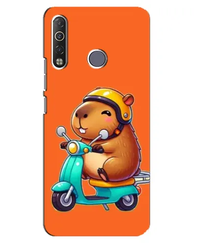 Чехол для TECNO Camon 12 Air CC6 с картинкой «Капибара на скутере»