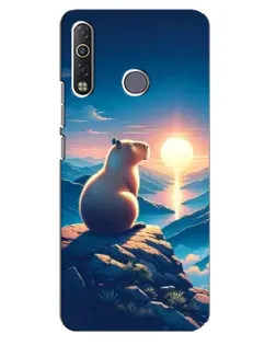 Чехол для TECNO Camon 12 Air CC6 с картинкой «Закат солнца с капибарой»