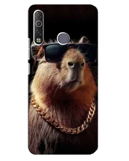 Чехол для TECNO Camon 12 Air CC6 с картинкой «Капибара золотая цепь»