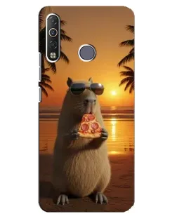 Чехол для TECNO Camon 12 Air CC6 с картинкой «Капибара с пиццей»