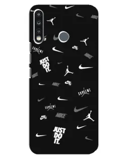 Чехол для TECNO Camon 12 CC7 с картинкой «Nike Black Pattern»