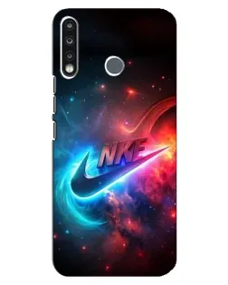 Чехол для TECNO Camon 12 CC7 с картинкой «Огненный логотип Nike»